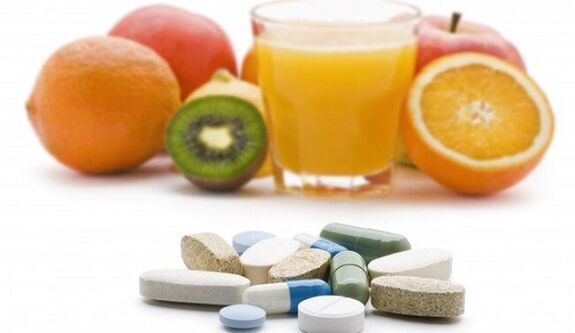 Natürliche Vitamine und Tabletten zum Boosten
